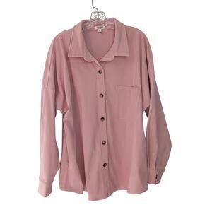 EUC Andree By Unit 2X Pink/Rose Ribbed/Thin Waled Shaket/Jacket SO CUTE!